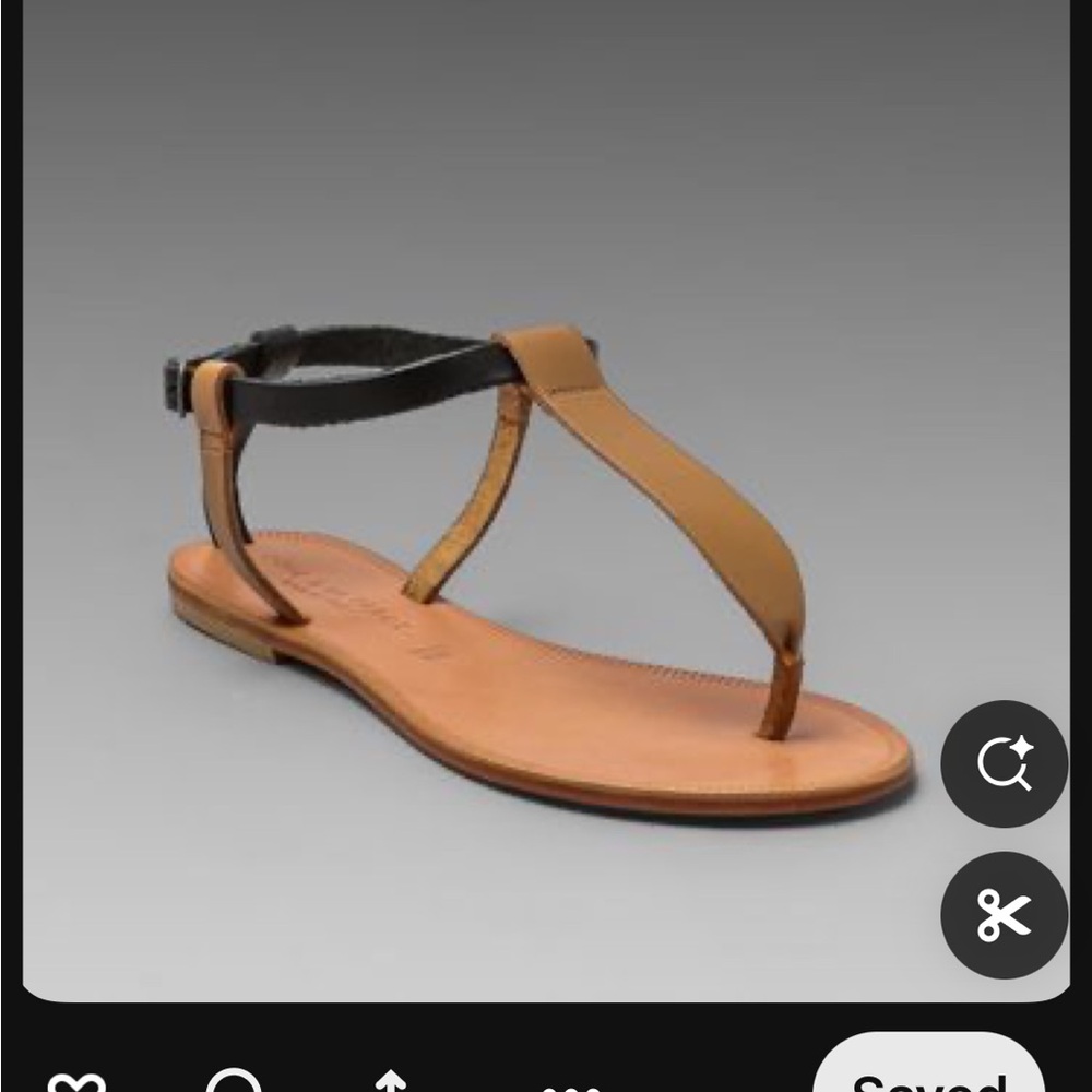 Joie a la Plage Brown Black Leather Sandals 38.5 8.5